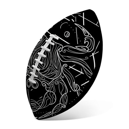 Black And White Cancer Sign Print Rugby Ball