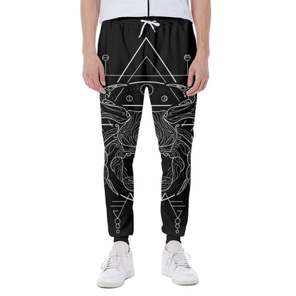 Black And White Cancer Sign Print Scuba Joggers