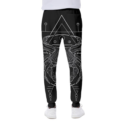 Black And White Cancer Sign Print Scuba Joggers