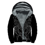 Black And White Cancer Sign Print Sherpa Lined Zip Up Hoodie