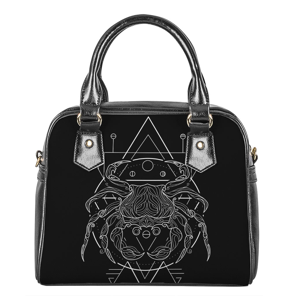 Black And White Cancer Sign Print Shoulder Handbag