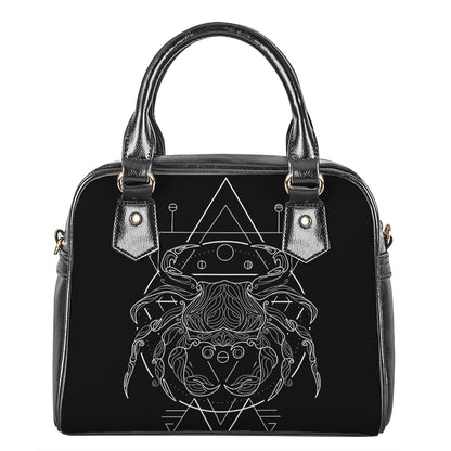Black And White Cancer Sign Print Shoulder Handbag