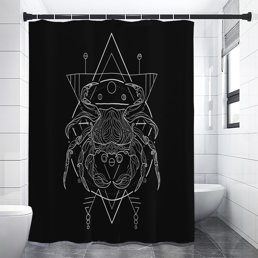 Black And White Cancer Sign Print Shower Curtain