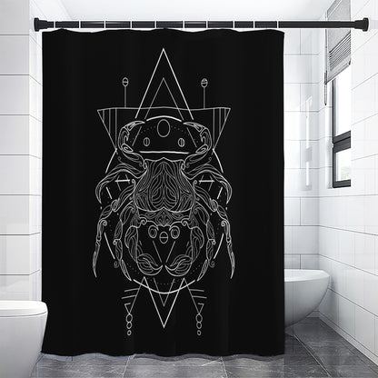 Black And White Cancer Sign Print Shower Curtain