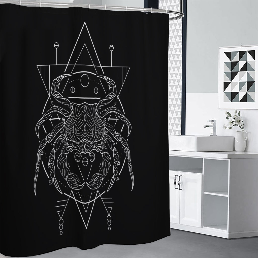 Black And White Cancer Sign Print Shower Curtain