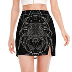 Black And White Cancer Sign Print Side Slit Mini Skirt