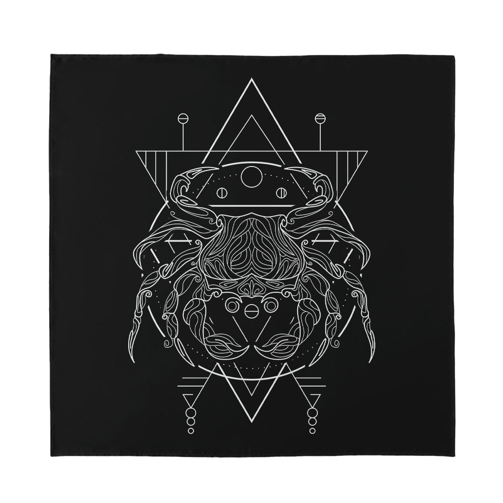 Black And White Cancer Sign Print Silk Bandana