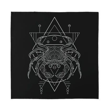 Black And White Cancer Sign Print Silk Bandana