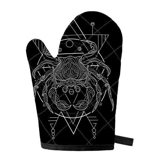 Black And White Cancer Sign Print Single Oven Mitt