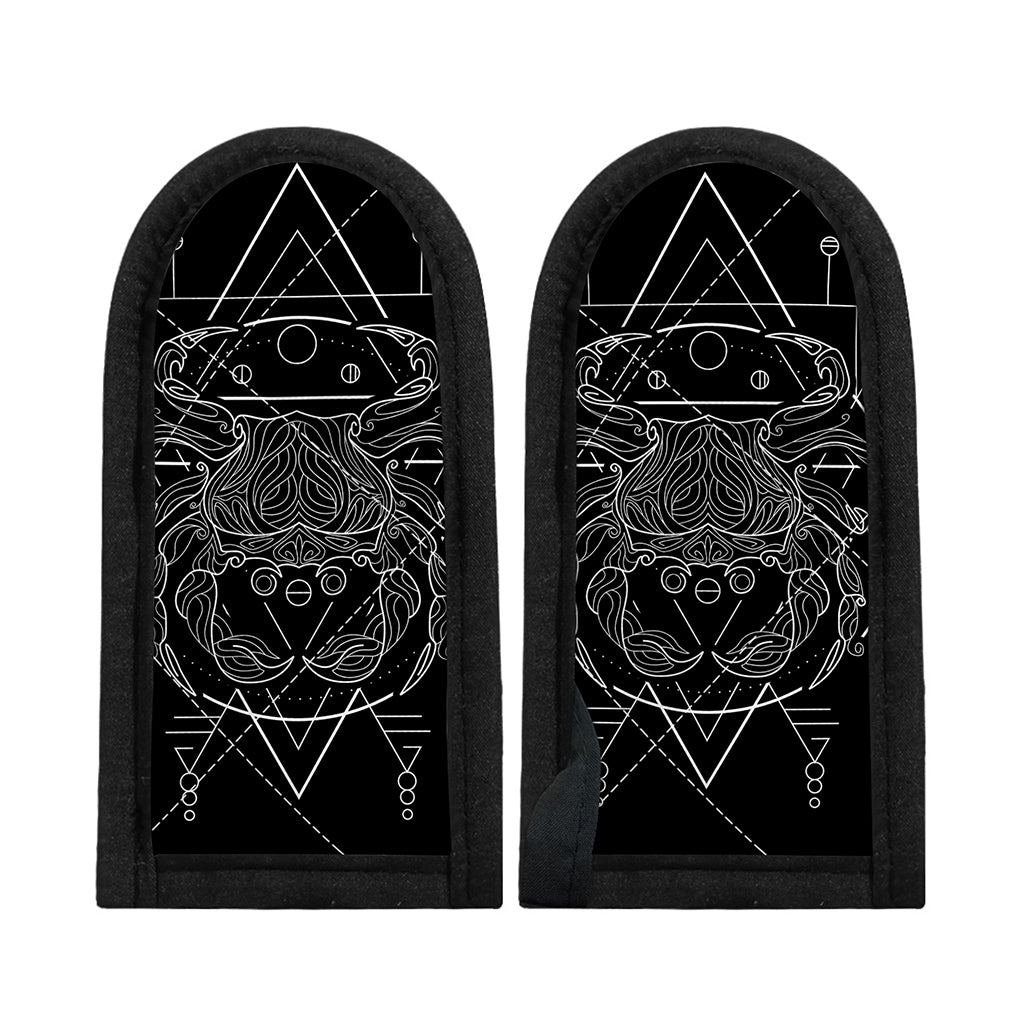 Black And White Cancer Sign Print Skillet Handle Cover