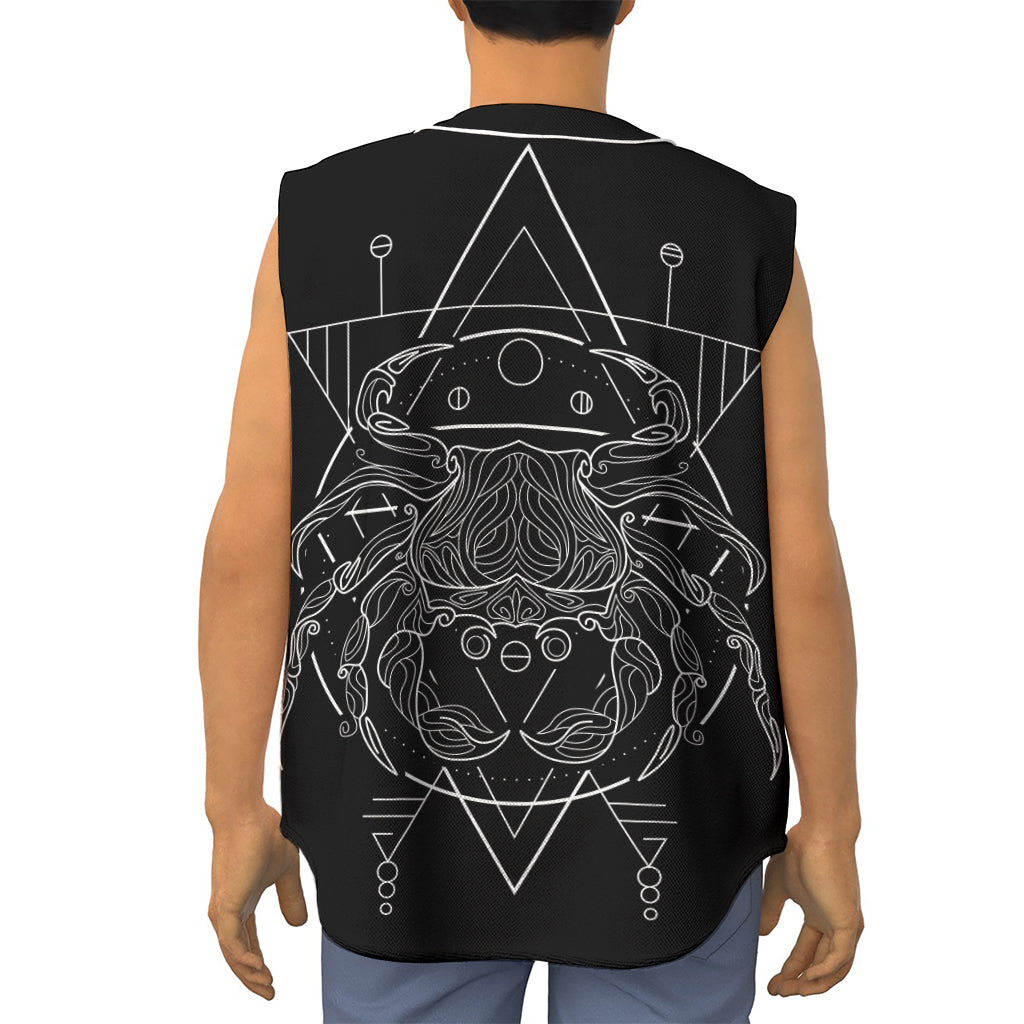Black And White Cancer Sign Print Sleeveless Baseball Jersey