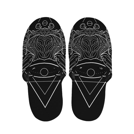 Black And White Cancer Sign Print Slippers