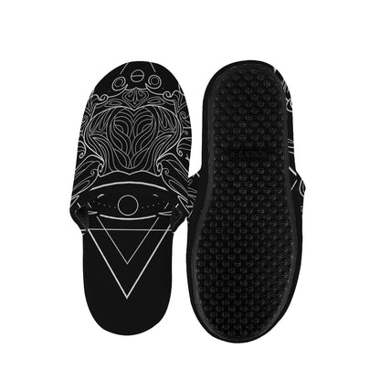 Black And White Cancer Sign Print Slippers