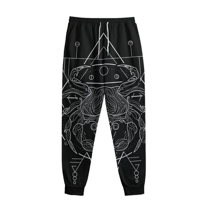 Black And White Cancer Sign Print Sweatpants