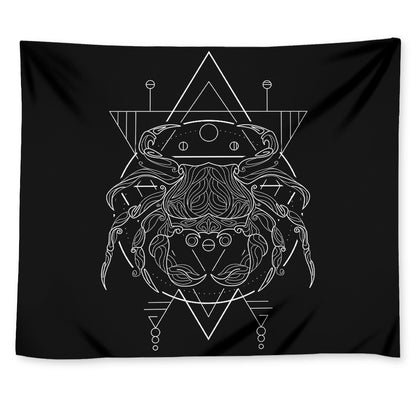Black And White Cancer Sign Print Tapestry