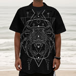 Black And White Cancer Sign Print Textured Short Sleeve Shirt