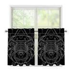 Black And White Cancer Sign Print Tier Curtains