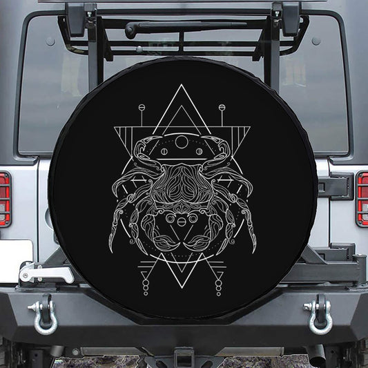 Black And White Cancer Sign Print Tire Cover