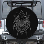 Black And White Cancer Sign Print Tire Cover