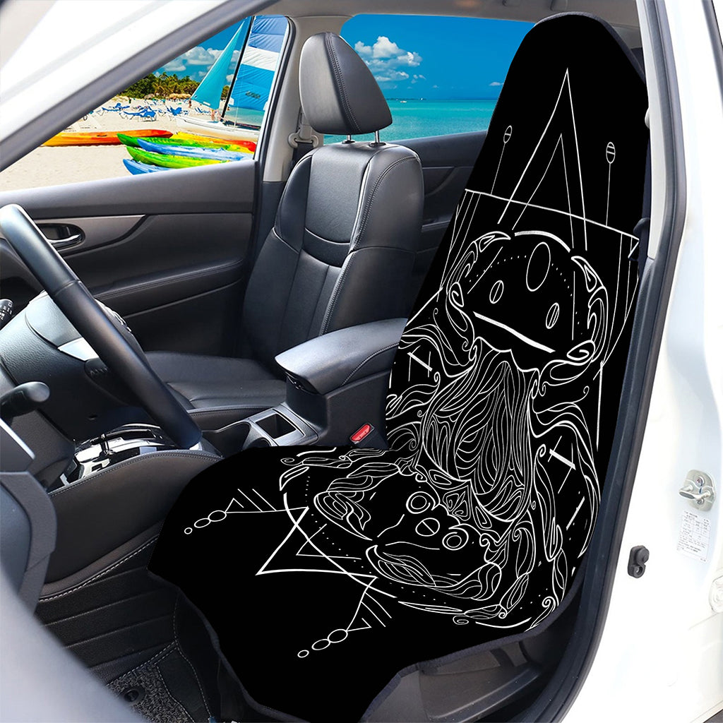 Black And White Cancer Sign Print Waterproof Car Seat Cover