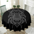 Black And White Cancer Sign Print Waterproof Round Tablecloth