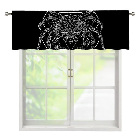 Black And White Cancer Sign Print Window Valance