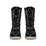 Black And White Cancer Sign Print Winter Boots