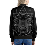 Black And White Cancer Sign Print Women's Bomber Jacket