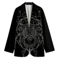 Black And White Cancer Sign Print Women's Cotton Blazer
