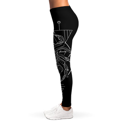 Black And White Cancer Sign Print Women's Leggings