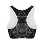 Black And White Cancer Sign Print Women's Sports Bra