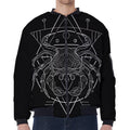Black And White Cancer Sign Print Zip Sleeve Bomber Jacket