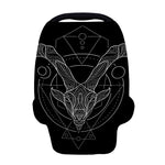 Black And White Capricorn Sign Print Baby Seat Cover