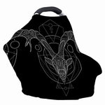 Black And White Capricorn Sign Print Baby Seat Cover