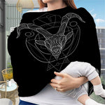 Black And White Capricorn Sign Print Baby Seat Cover