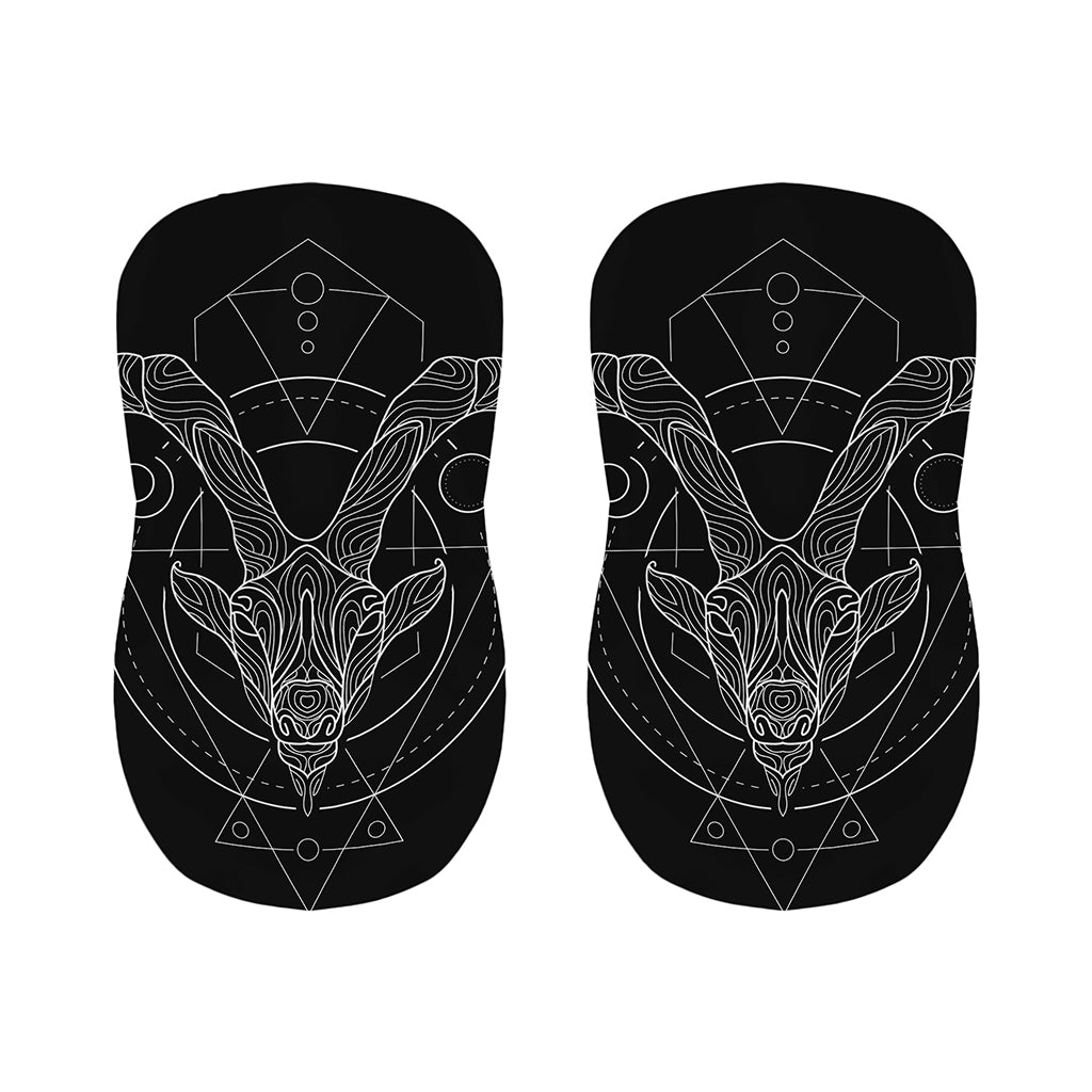 Black And White Capricorn Sign Print Bar Stool Covers