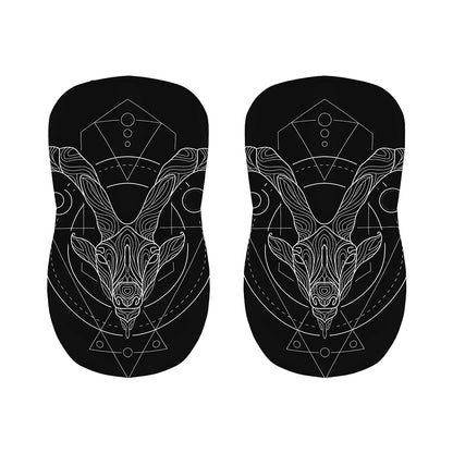 Black And White Capricorn Sign Print Bar Stool Covers