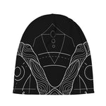 Black And White Capricorn Sign Print Beanie
