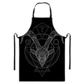 Black And White Capricorn Sign Print Bib Apron With Pocket