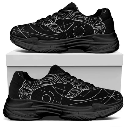 Black And White Capricorn Sign Print Black Chunky Shoes