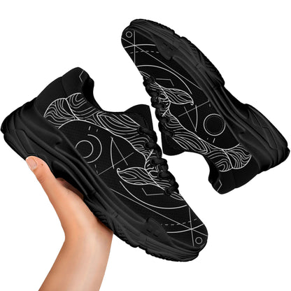 Black And White Capricorn Sign Print Black Chunky Shoes