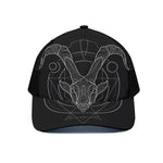 Black And White Capricorn Sign Print Black Mesh Trucker Cap