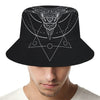 Black And White Capricorn Sign Print Bucket Hat