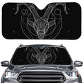 Black And White Capricorn Sign Print Car Windshield Sun Shade