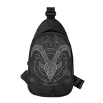Black And White Capricorn Sign Print Chest Bag