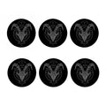 Black And White Capricorn Sign Print Coaster Set