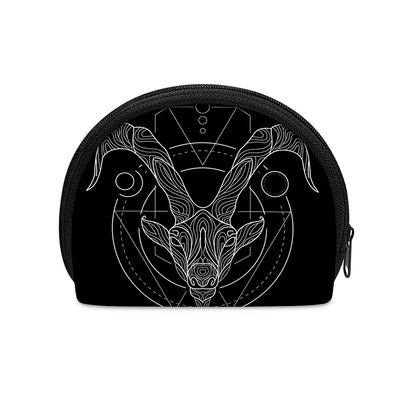 Black And White Capricorn Sign Print Coin Purse