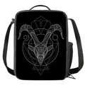 Black And White Capricorn Sign Print Crossbody Lunch Bag
