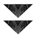 Black And White Capricorn Sign Print Dog Bandana