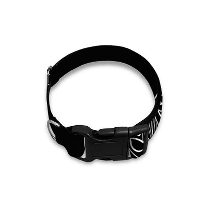 Black And White Capricorn Sign Print Dog Collar